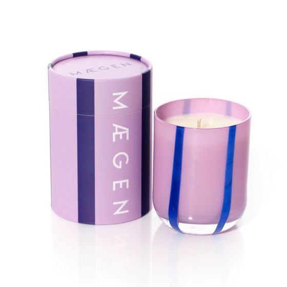 PURPLE & BLUE STRIPED SOY CANDLE