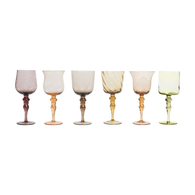 PASTEL WINE GLASSES-SET OF 6