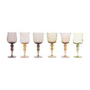 PASTEL WINE GLASSES-SET OF 6