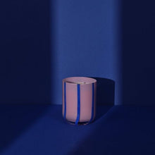 Load image into Gallery viewer, PURPLE &amp; BLUE STRIPED SOY CANDLE