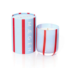 Load image into Gallery viewer, RED &amp; BLUE STRIPED SOY CANDLE
