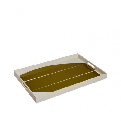 TWO TONE TRAY IN WOOD AND ARTISANAL LASQUER