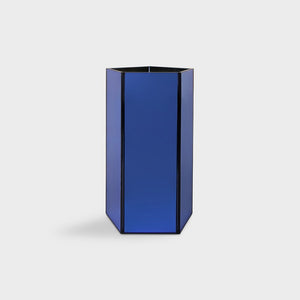 BLUE HEXAGON MIRROR VASE