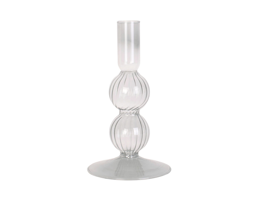 CANDLEHOLDER BUBBLES CLEAR (S)